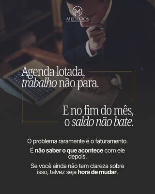 Post da Medeiros Gestão de Negócios sobre agenda lotada