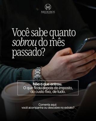 Post da Medeiros Gestão de Negócios sobre saldo do mês